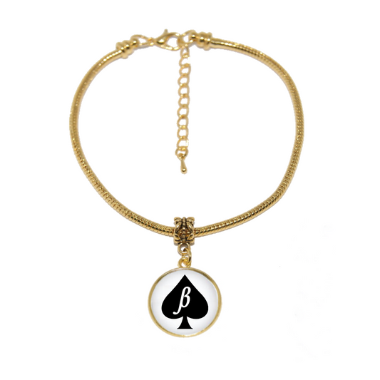 Beta Boi Of Spades Dome Charm Gold Euro Anklet Ankle Chain