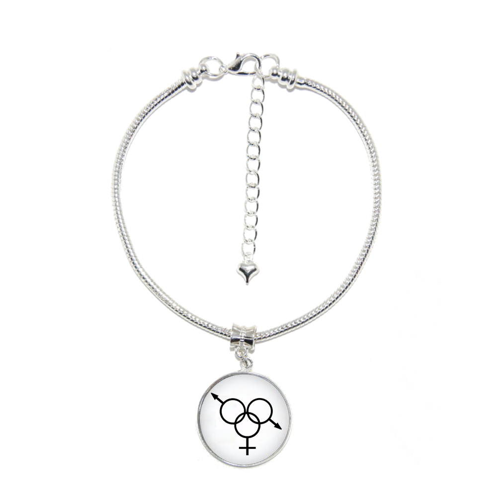 Threesome MFM Dome Charm Silver Euro Anklet Ankle Chain