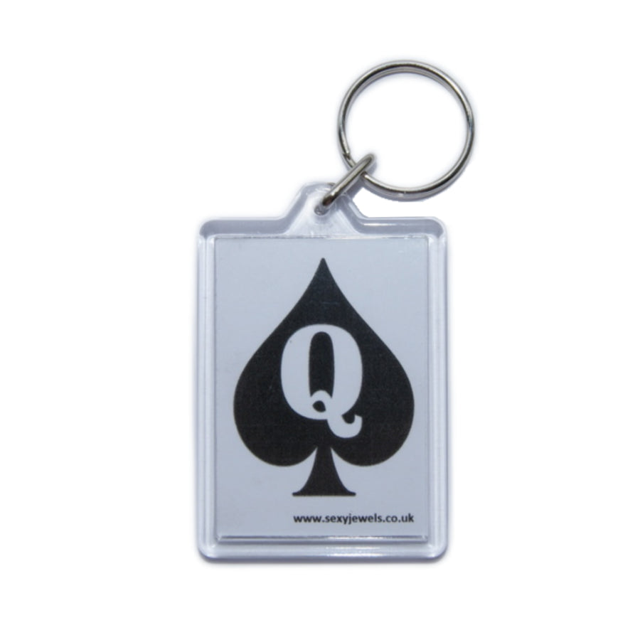 Queen Of Spades QOS Big Black Cock Acrylic Keyring