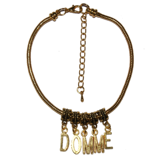 DOMME Euro Anklet / Ankle Chain Femdom Female Domination Mistress Gold