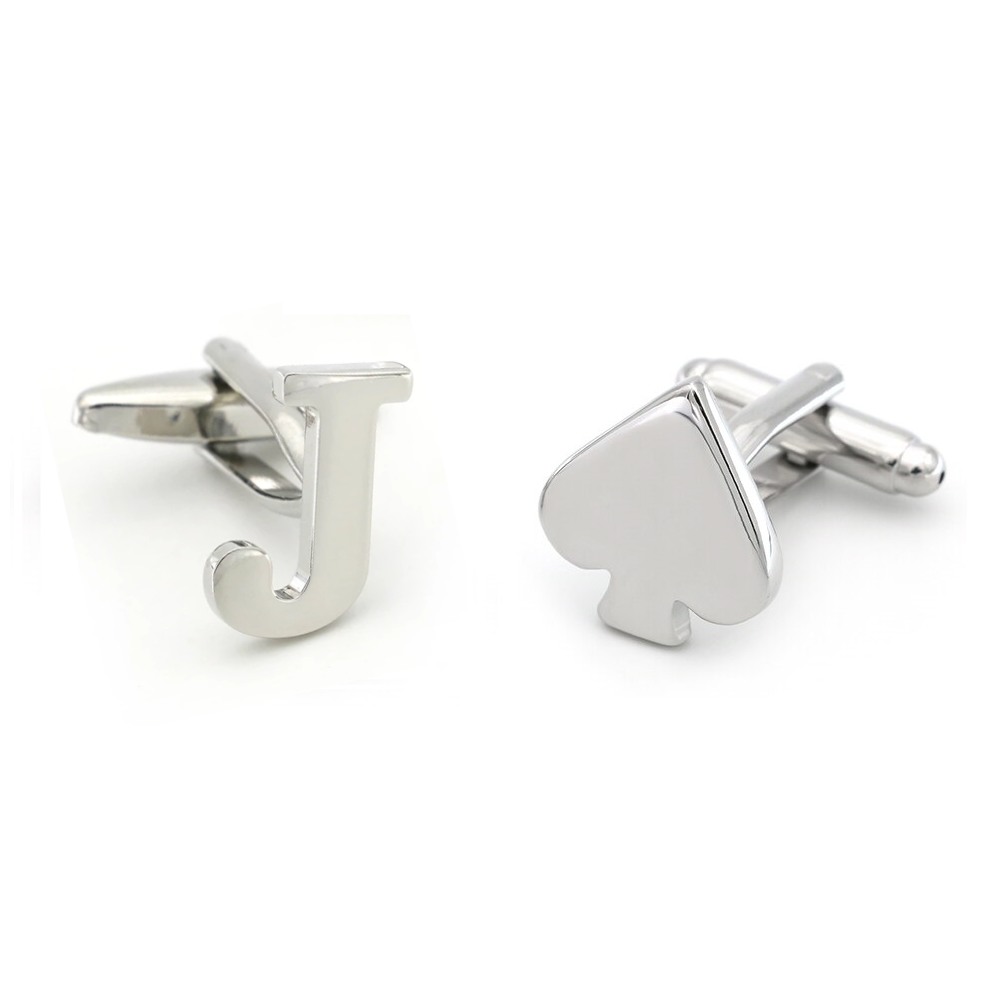 Jack Of Spades Silver Shirt Sleeve Cufflinks