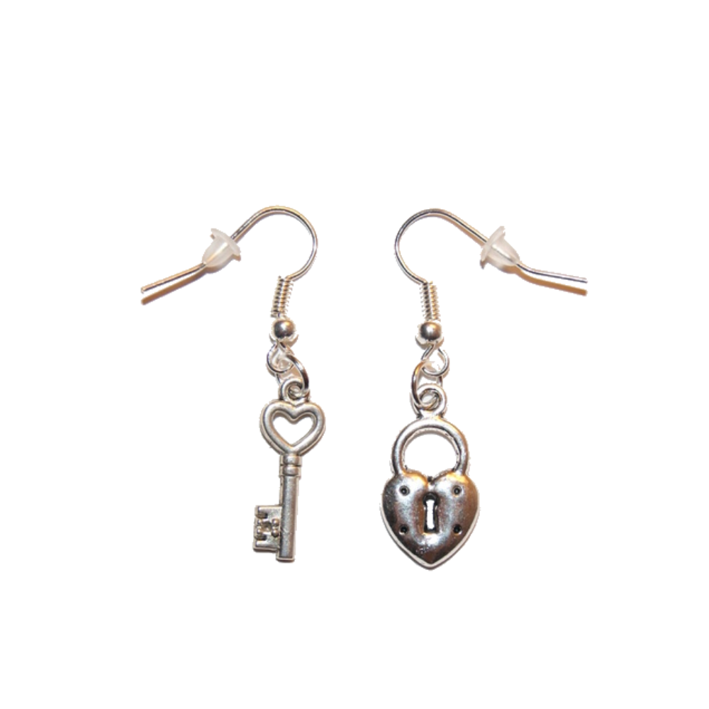 Lock and Key Sexy Cuckold Mistress Love Earrings - Style 1