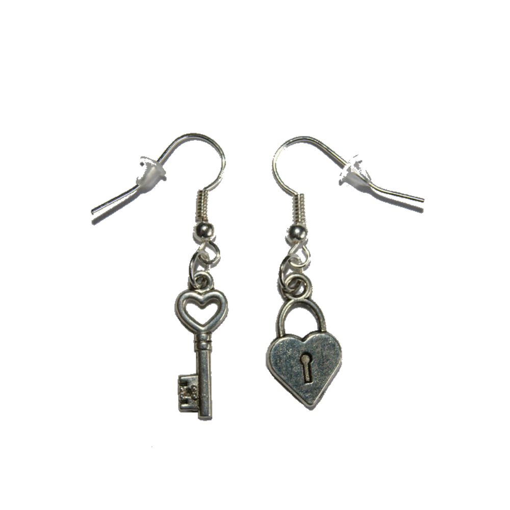 Lock and Key Sexy Cuckold Mistress Love Earrings - Style 2