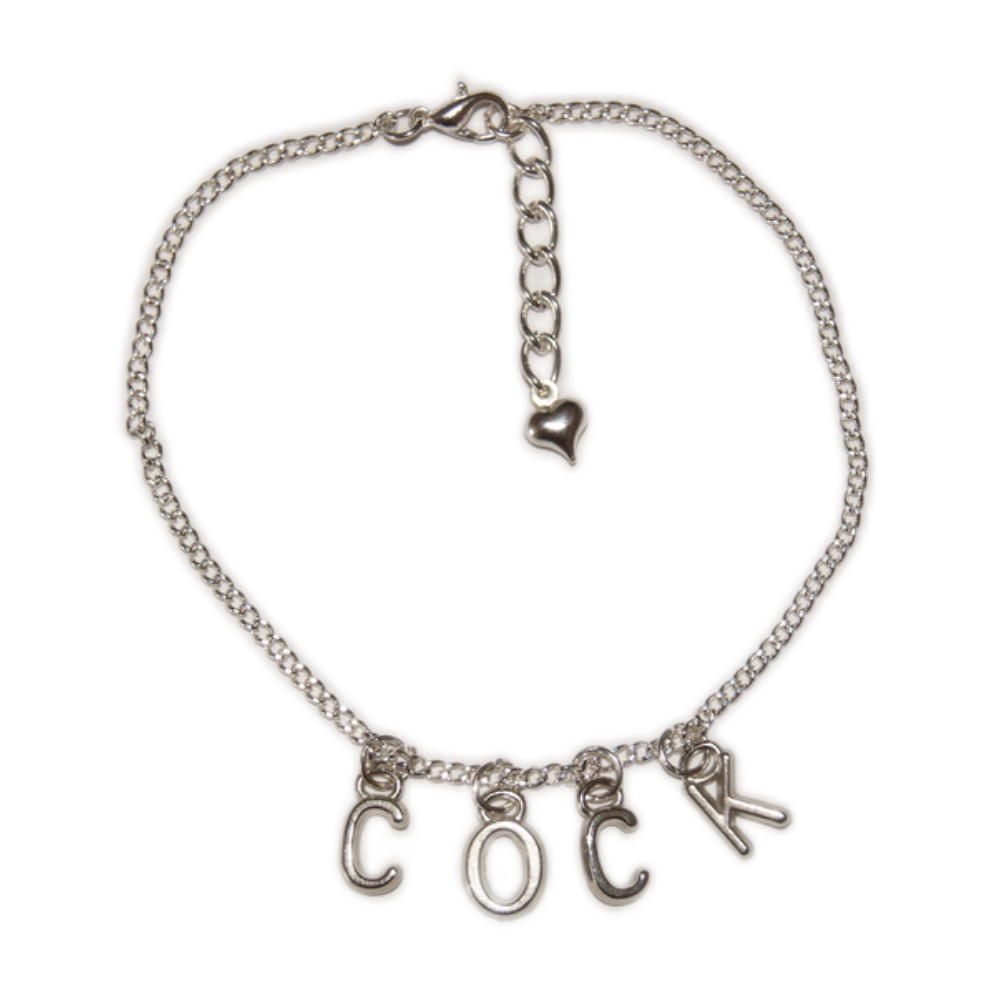 CUMSLUT Silver Chain Anklet - Hotwife, Queen Of Spades, Cuckold Jewelry From QOS Brand