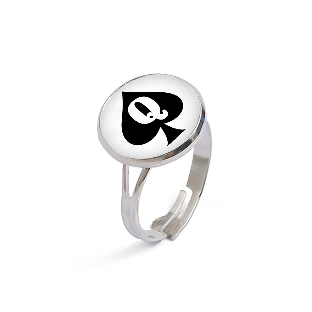 Queen Of Spades QOS Logo Dome Finger or Toe Ring Style 1 Top Shot