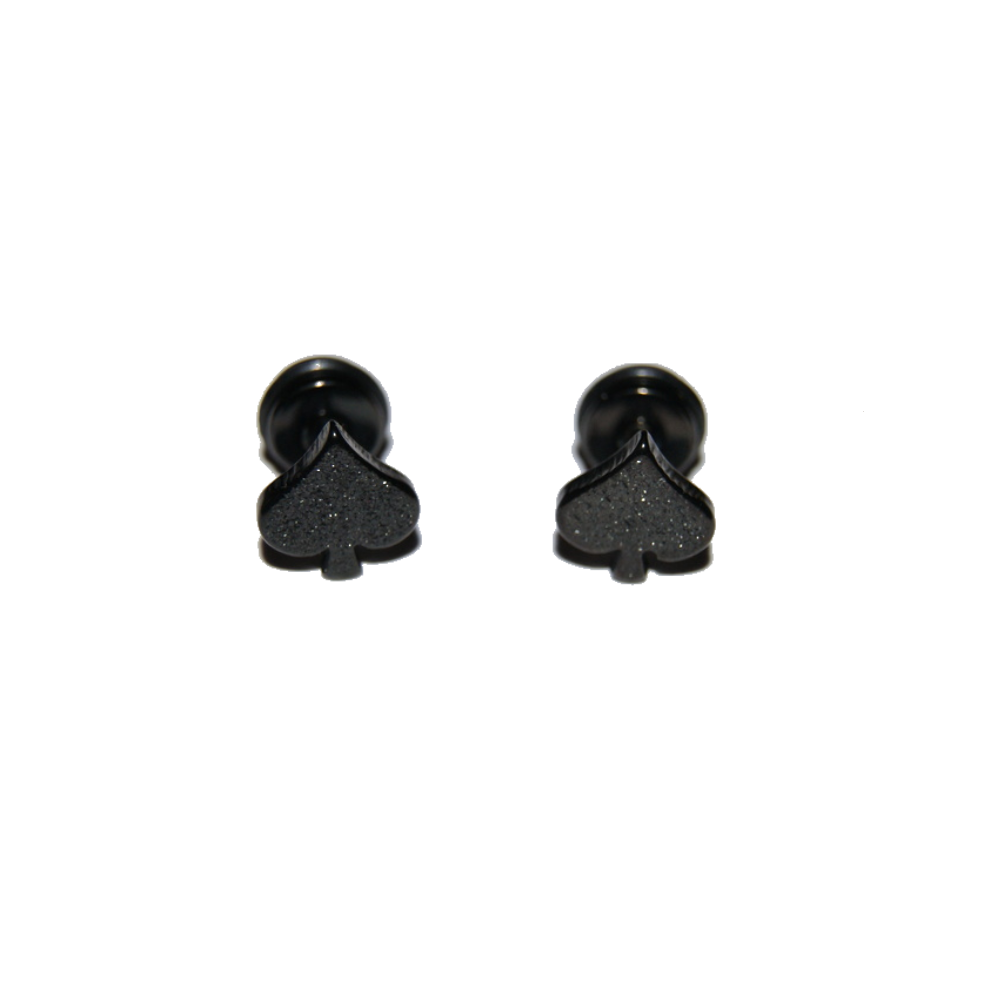 Queen Of Spade Earrings - Gold, Black, Silver Sparkles