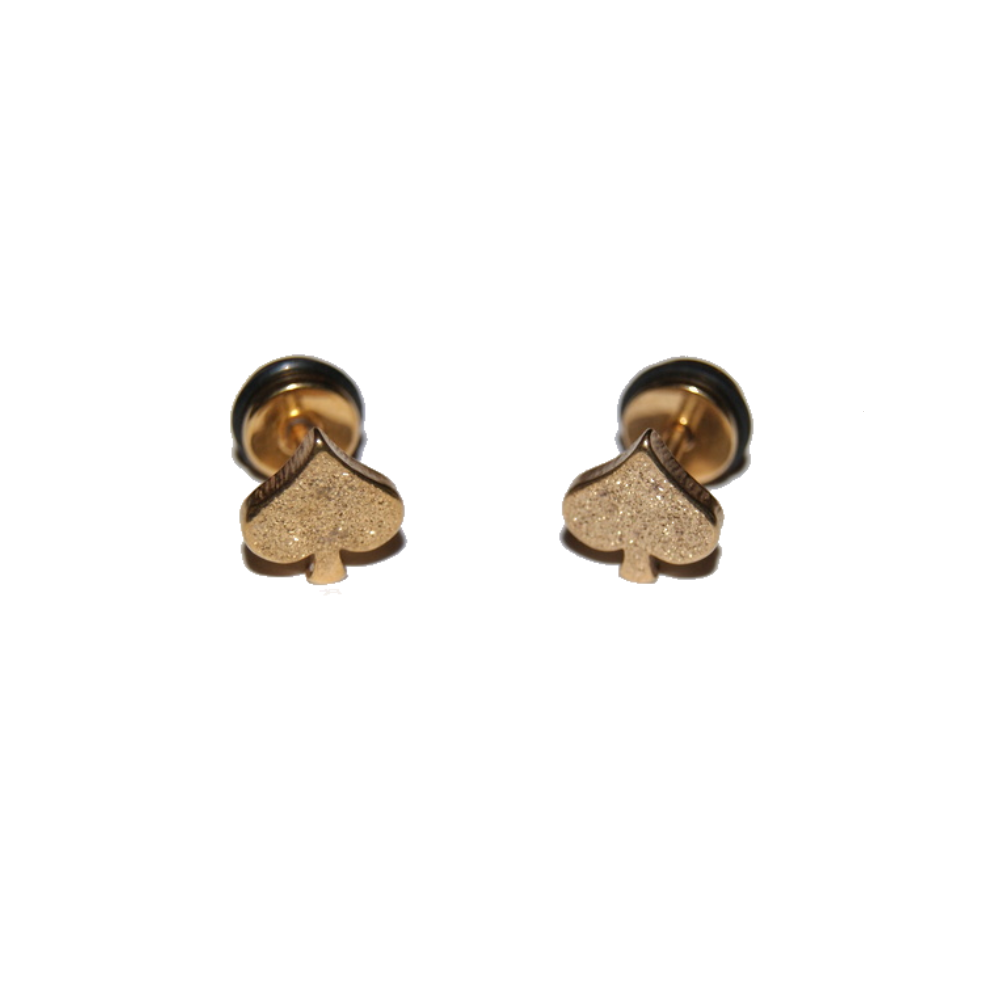 Queen Of Spade Earrings - Gold, Black, Silver Sparkles
