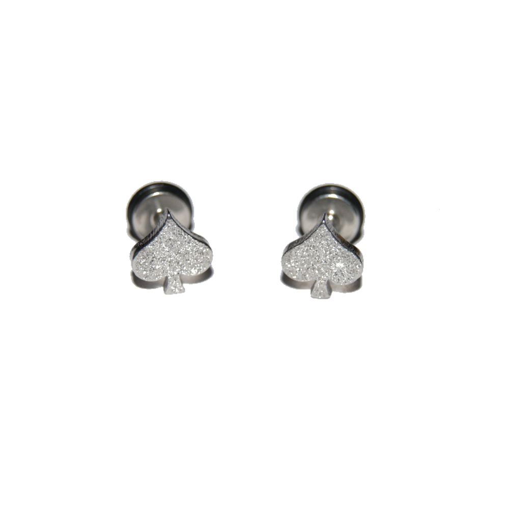 Queen Of Spade Earrings - Gold, Black, Silver Sparkles