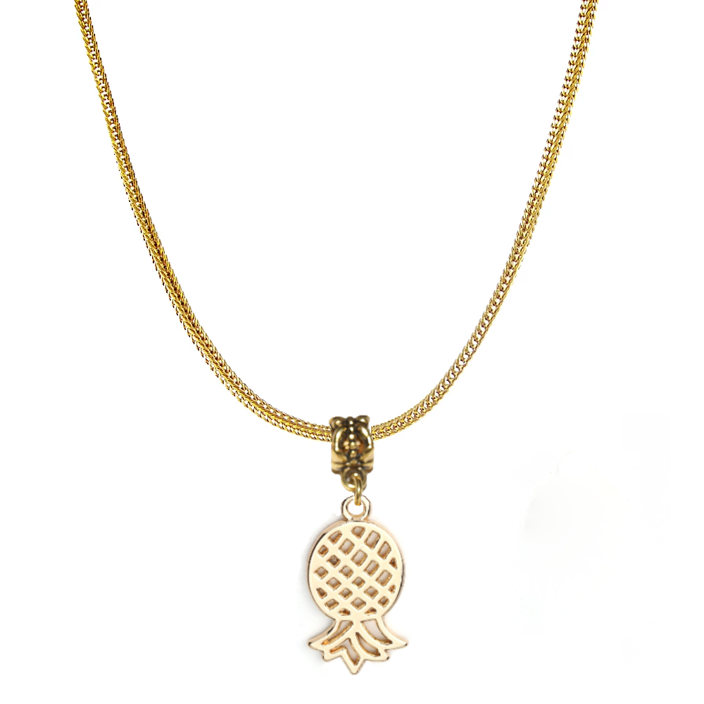 Euro Necklace Upside Down Pineapple Swinger Gold