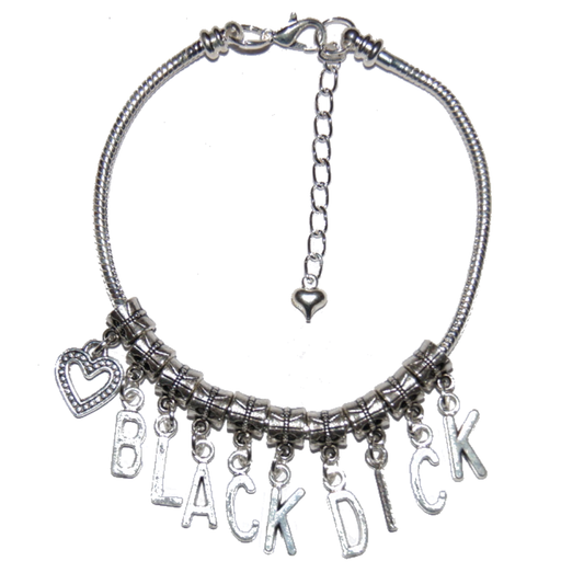 Euro Anklet / Ankle Chain Love Heart BLACK DICK BBC Slut