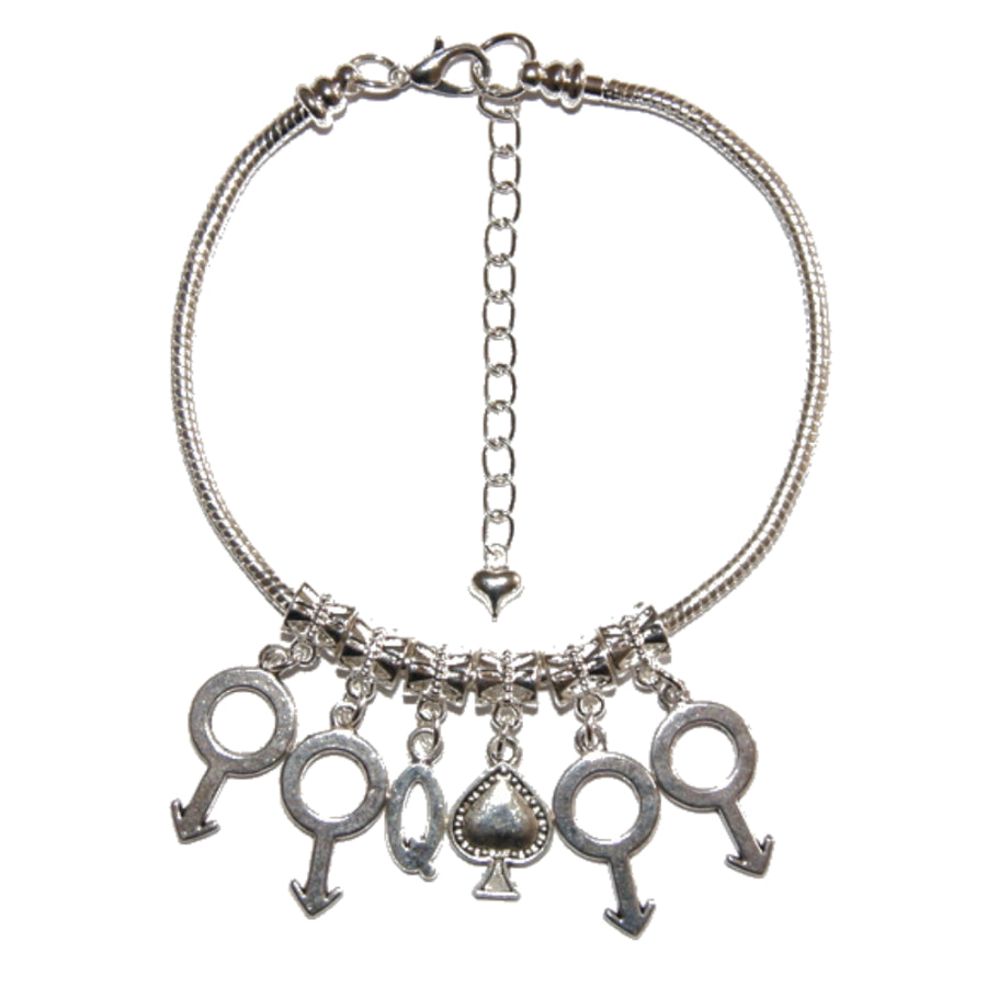  Euro Anklet Ankle Chain Queen Of Spades Gangbang St 5