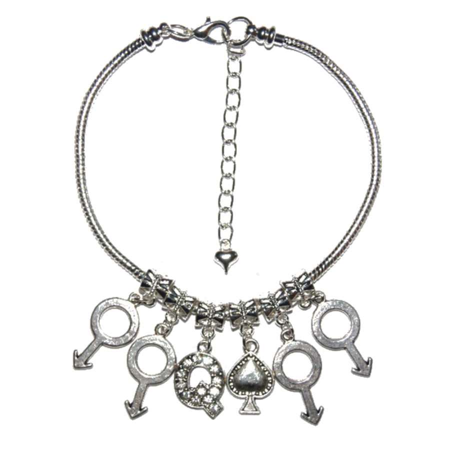 Euro Anklet Ankle Chain Queen Of Spades Gangbang St 6