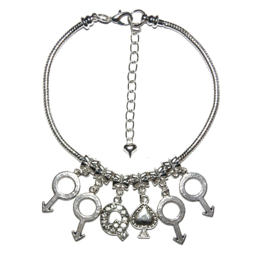 Euro Anklet Ankle Chain Queen Of Spades Gangbang St 6