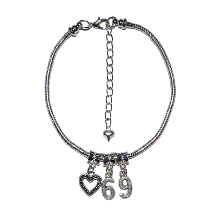 Euro Anklet / Ankle Chain Love Heart 69 Oral Sex