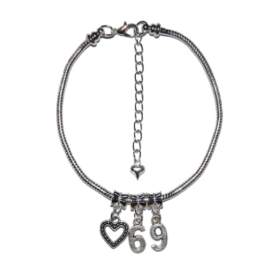 Euro Anklet / Ankle Chain Love Heart 69 Oral Sex