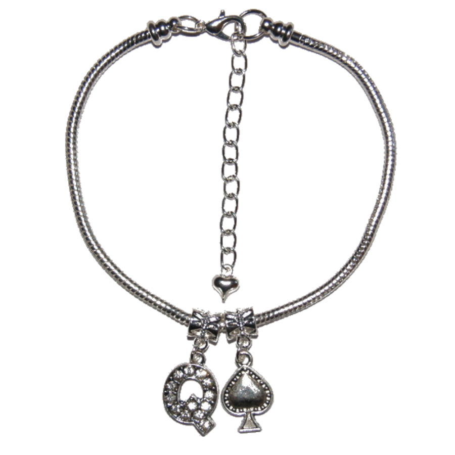 Euro Anklet / Ankle Chain Queen Of Spades QOS Style 6