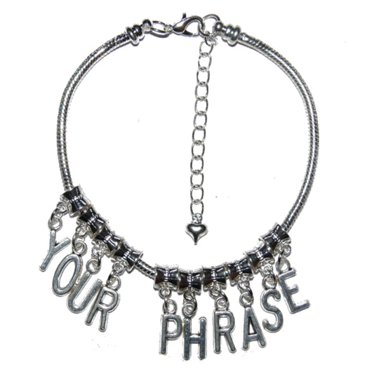 CUSTOM Euro Anklet / Ankle Chain YOUR PHRASE Personalised Bespoke