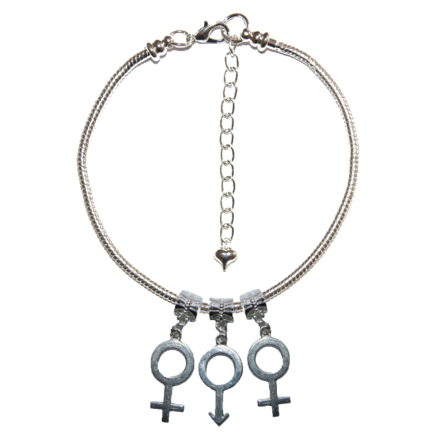 Euro Anklet / Ankle Chain FMF Symbols Threesome Female Male Female