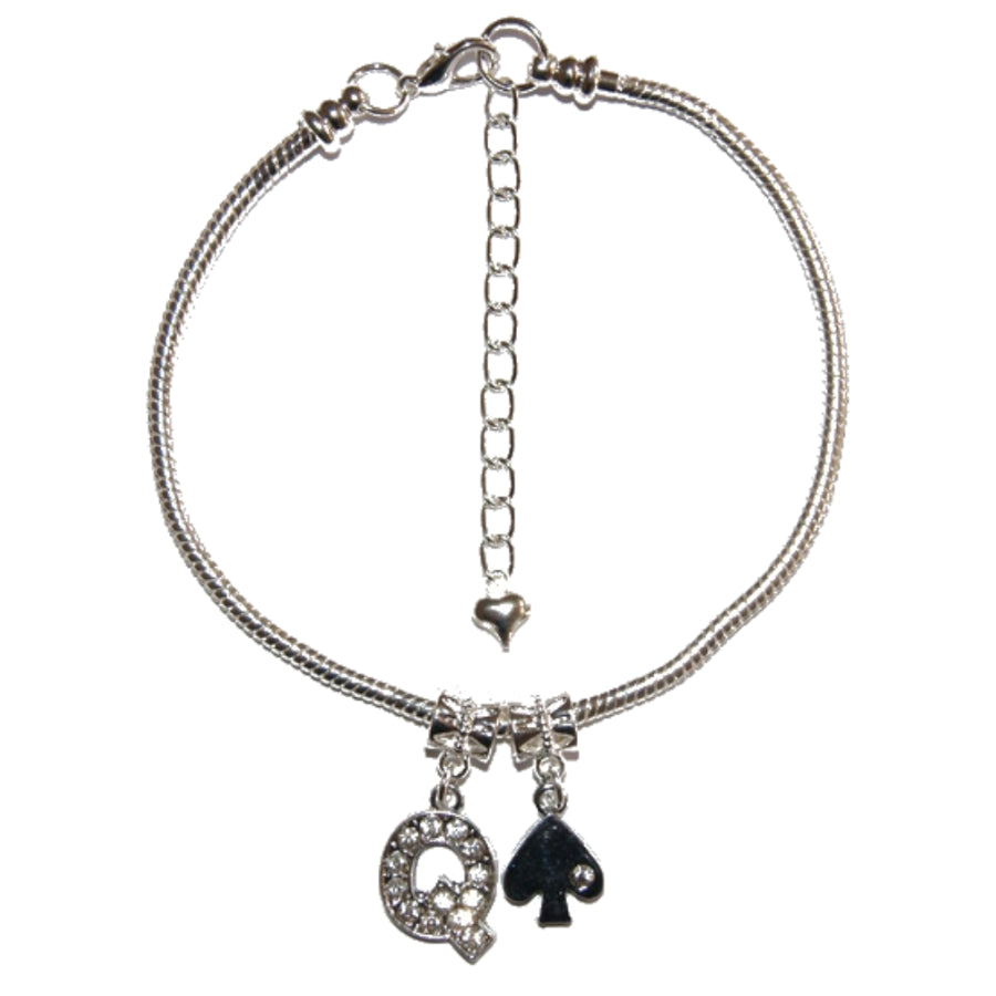 Euro Anklet / Ankle Chain Queen Of Spades QOS Style 2