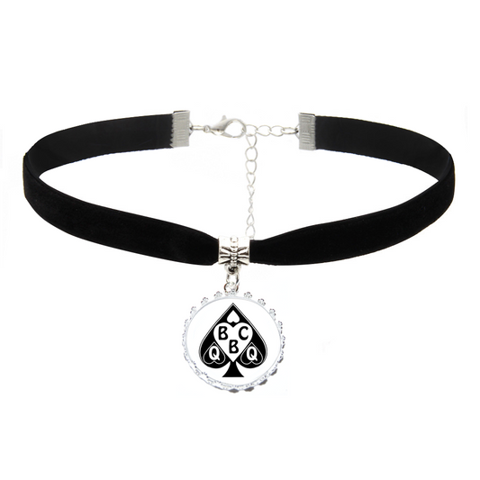 Queen Of Spades Black Velvet Neck Choker Necklace - Style 2