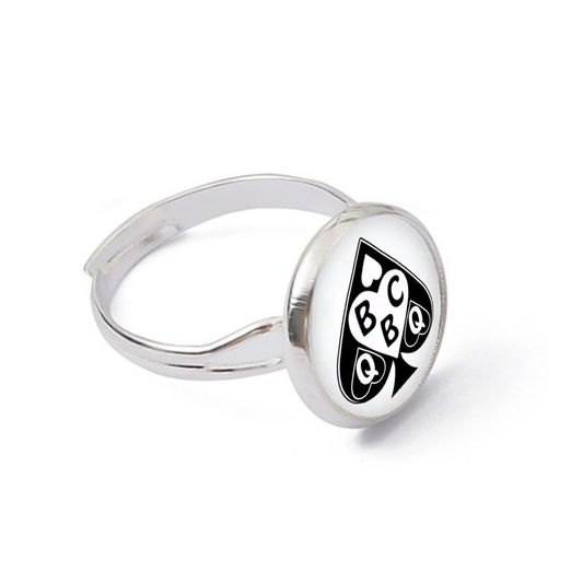 Queen Of Spades QOS BBC Logo Dome Finger or Toe Ring Style 2 Side View