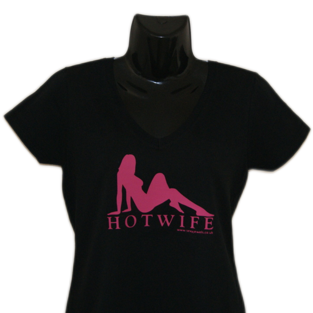Hotwife Black T-Shirt with Hot Pink Hot Wife Sexy Logo