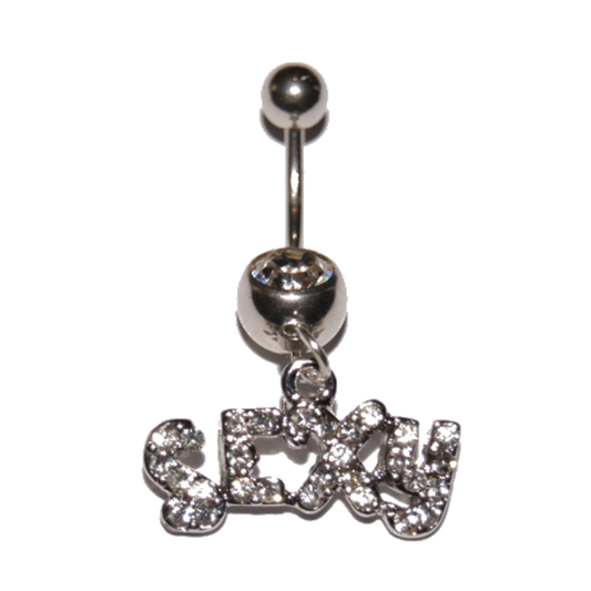 Navel Belly Button Bar Piercing - Diamante Sexy Clear