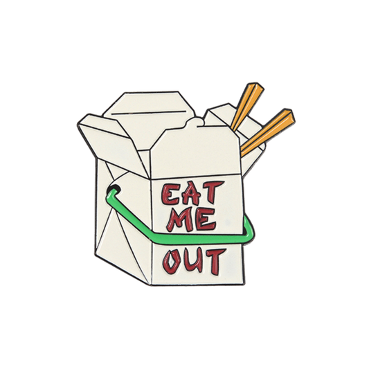 Eat Me Out Oral Sex Enamel Pin Badge Broach Front 1