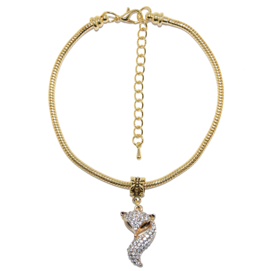 Euro Anklet / Ankle Bracelet Chain Hotwife Crystal VIXEN Gold Rhinestone