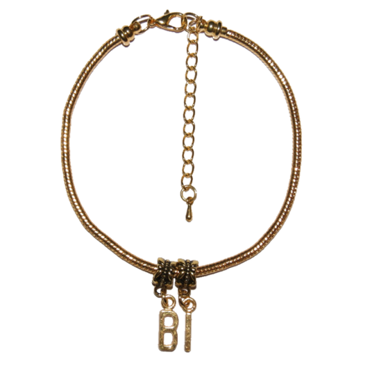 BI Euro Anklet / Ankle Chain  Bisexual Threesome Gold