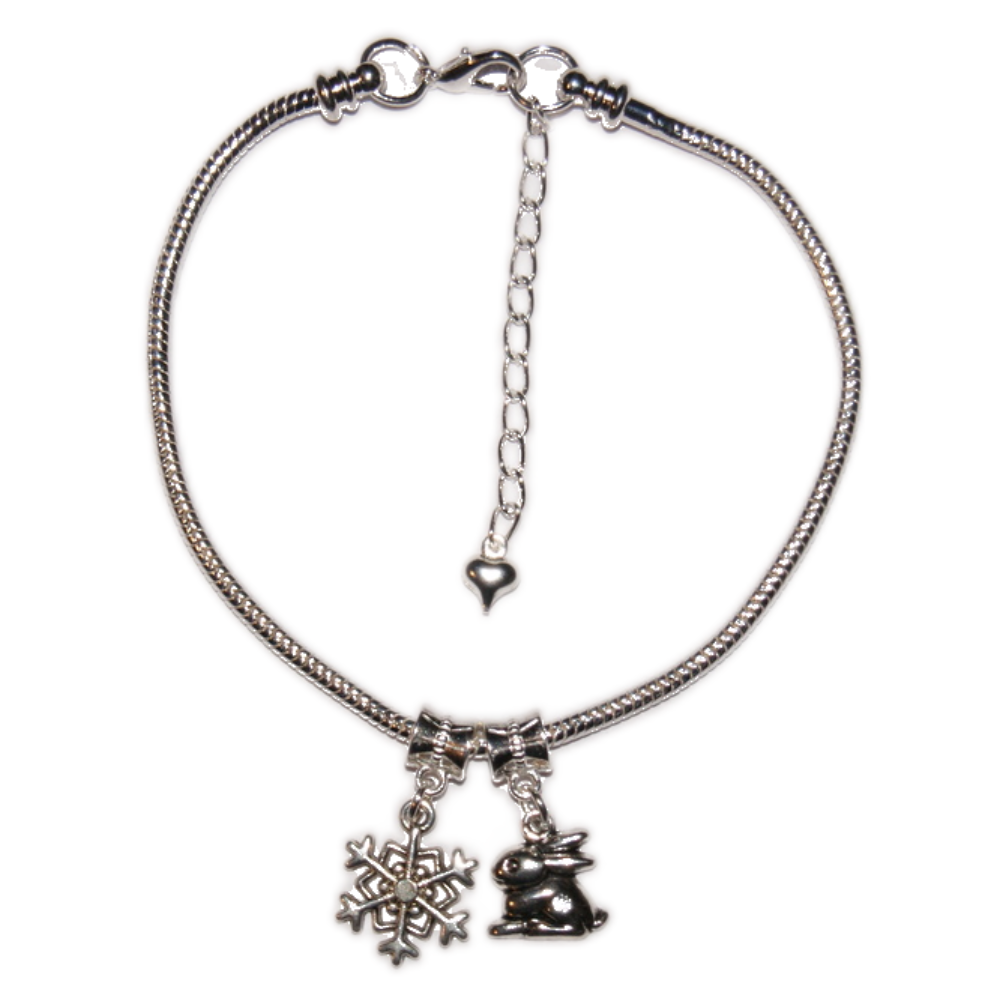 Euro Anklet / Ankle Bracelet Chain Snow Bunny White Girl