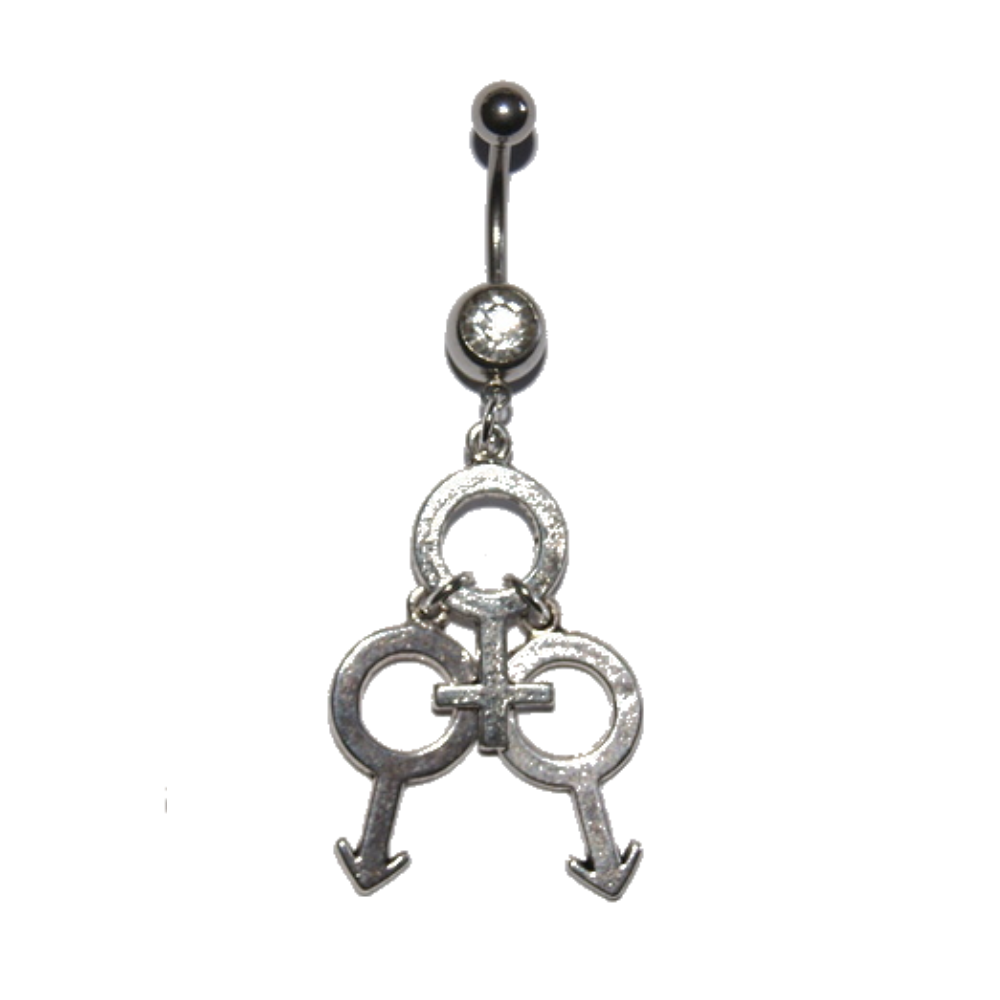 Products Navel Belly Button Bar Piercing - Female Male Female FMF Threesome