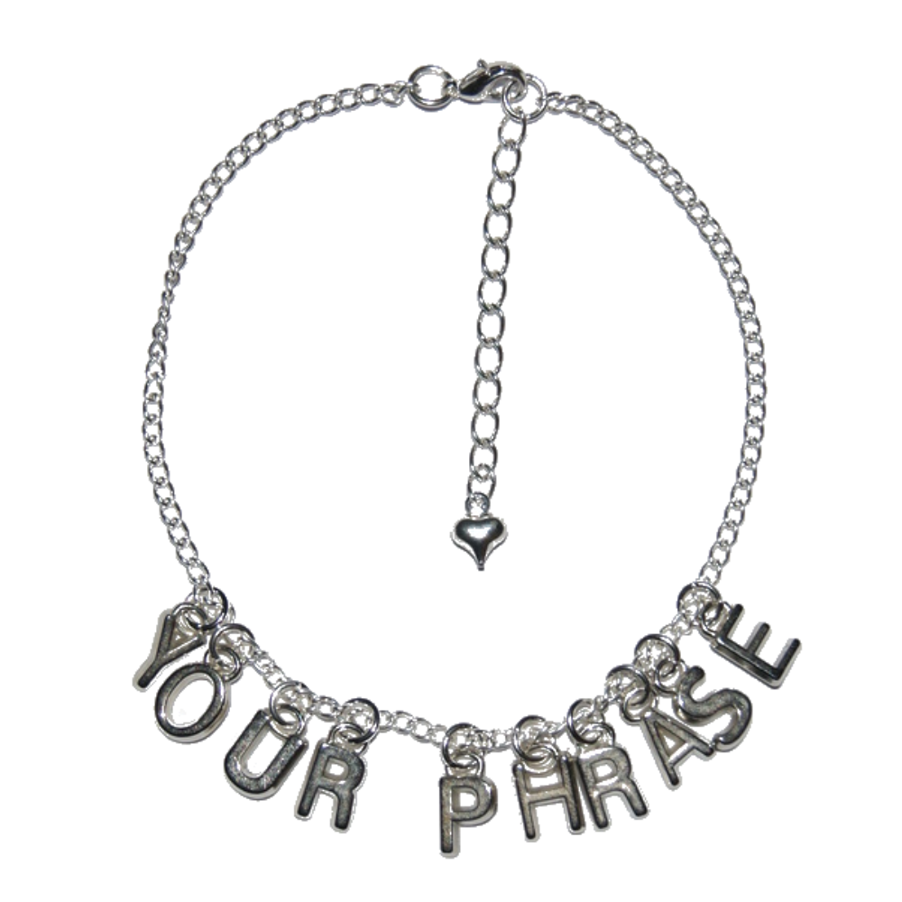 YOUR PHRASE Ankle Chain Custom Anklet Bespoke Jewellery Gift