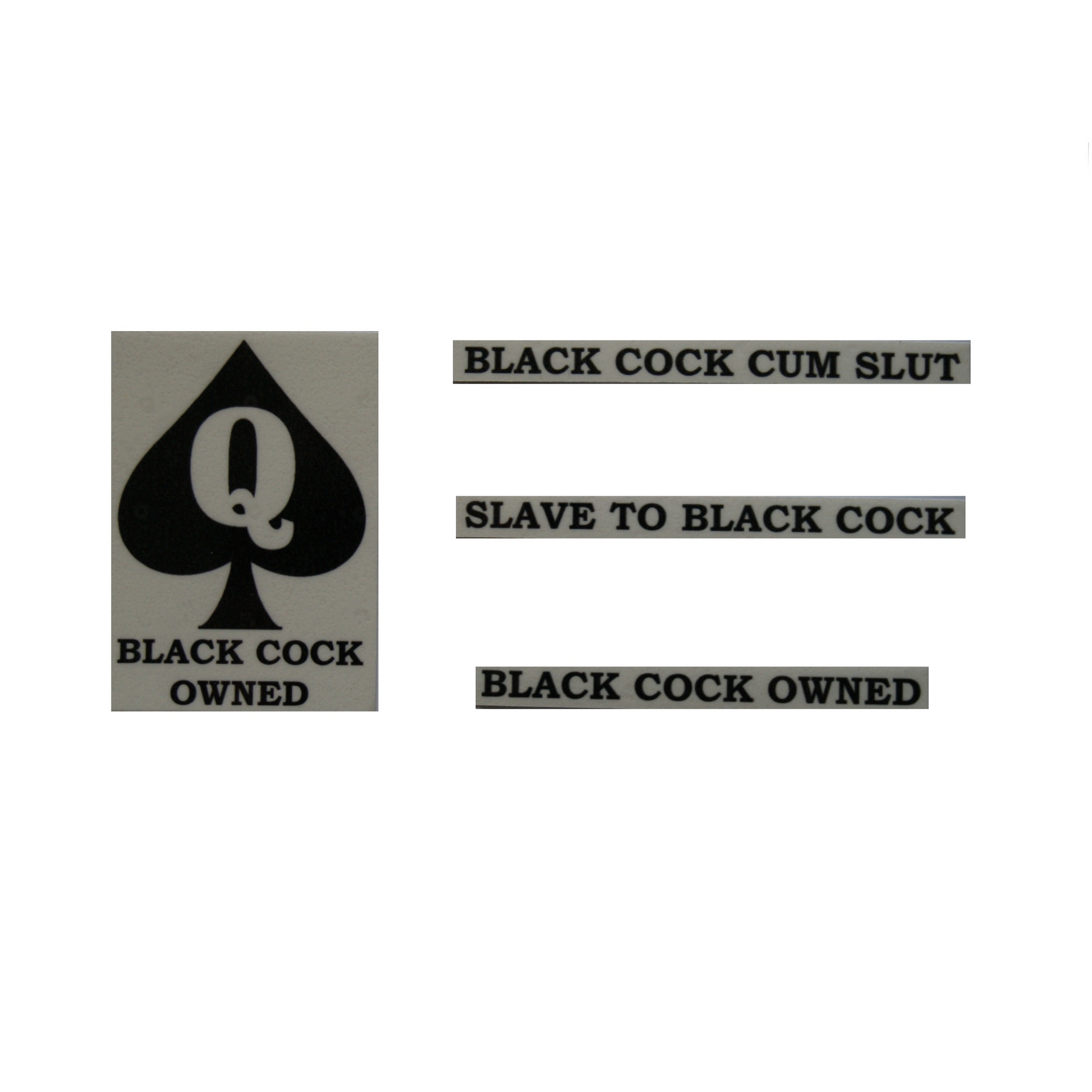 Temporary Tattoo - Multi Pack Ankle / Forehead Tattoos Black Cock Cum Slut Slave (Pack of 4)