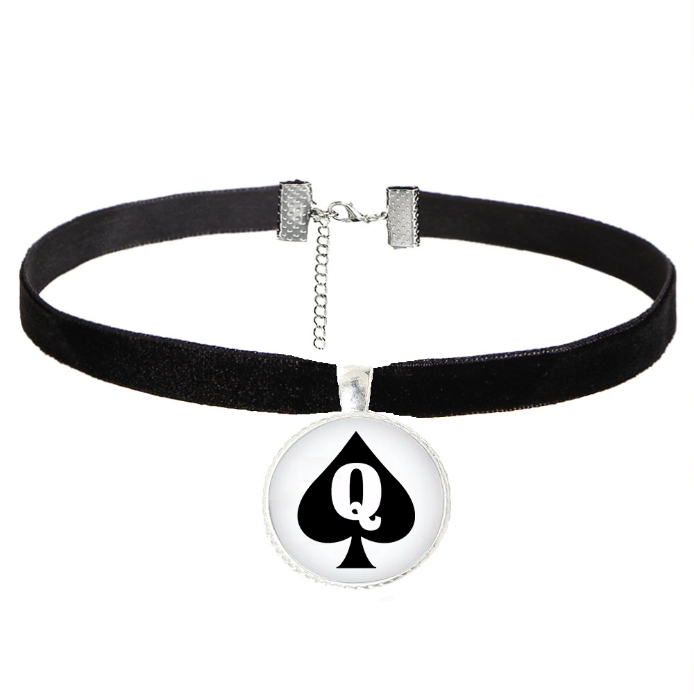 Queen Of Spades Black Velvet Neck Choker Necklace Style 1