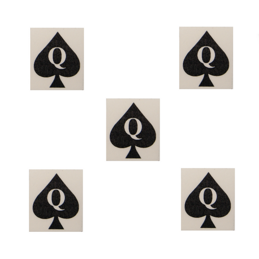 Pack of 5 - Mini Temporary Tattoos - Queen Of Spades (Cuckold) Black Cock Lover BBC Style 2