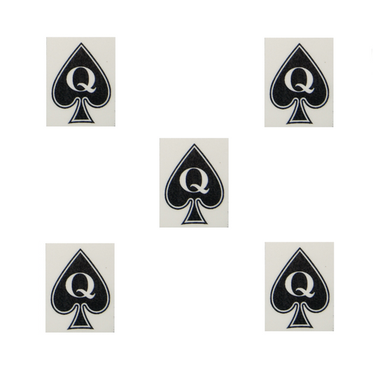 Pack of 5 - Mini Temporary Tattoos - Queen Of Spades (Cuckold) Black Cock Lover BBC Style 3