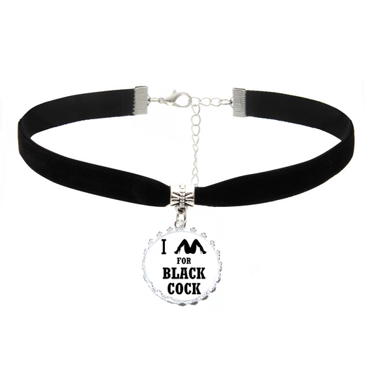 I Spread For Black Cock Black Velvet Neck Choker Necklace